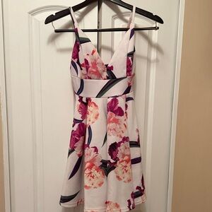 Revamped Floral Pink and Purple Dress